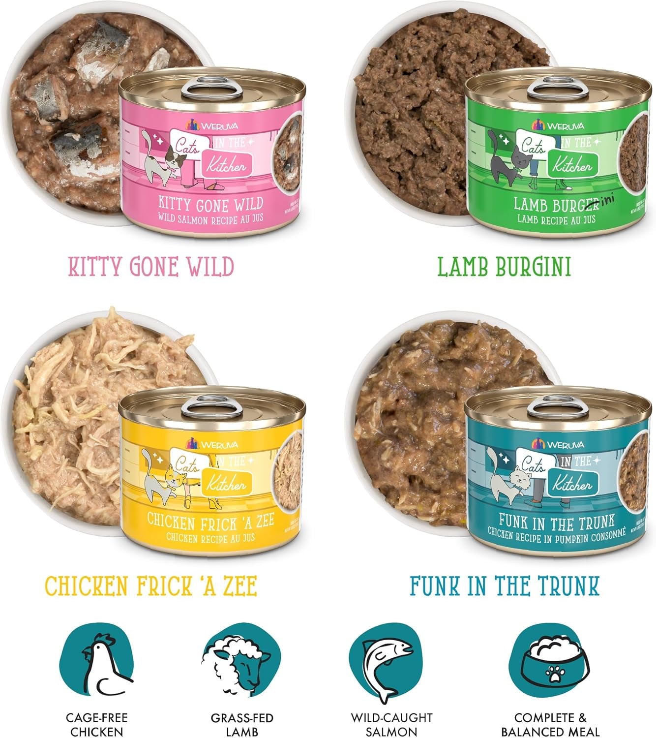 Cats in the Kitchen, Kitchen Cuties Variety Pack, Wet Cat Food, 6Oz Cans (Pack of 24)