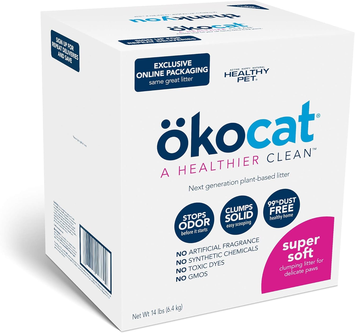 Super Soft Wood Clumping Cat Litter, Unscented,14 Pounds - Natural Ingredients, Stops Odor, Clumps Solid, 99% Dust Free, Great for All Cats, Sensitive Paws, Kittens