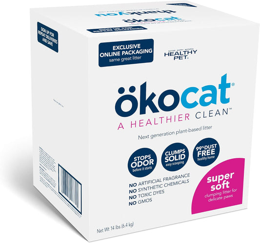 Super Soft Wood Clumping Cat Litter, Unscented,14 Pounds - Natural Ingredients, Stops Odor, Clumps Solid, 99% Dust Free, Great for All Cats, Sensitive Paws, Kittens
