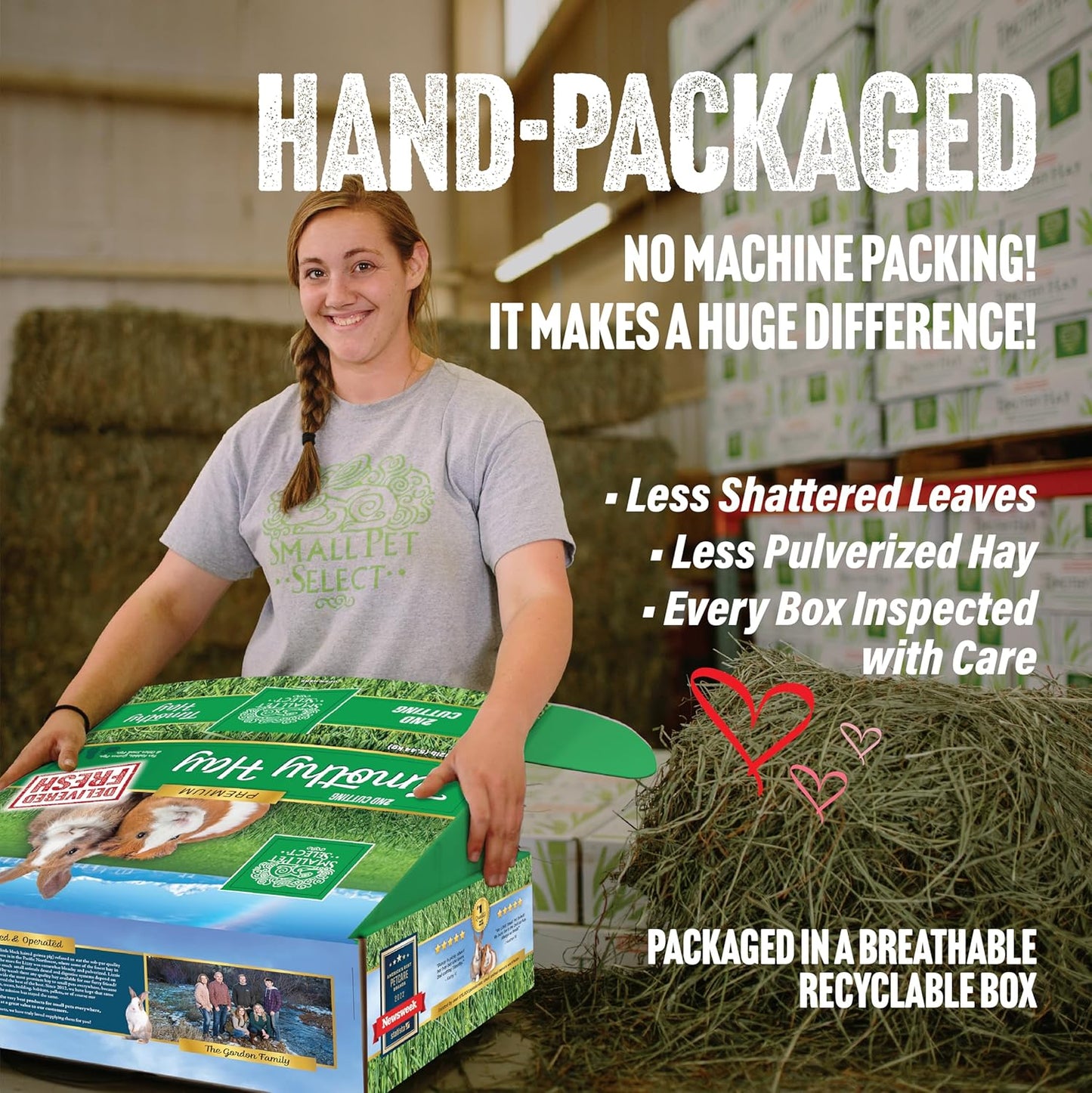 2Nd Cutting Perfect Blend Timothy Hay Pet Food for Rabbits, Guinea Pigs, Chinchillas and Other Small Animals, Premium Natural Hay Grown in the US, 12 LB