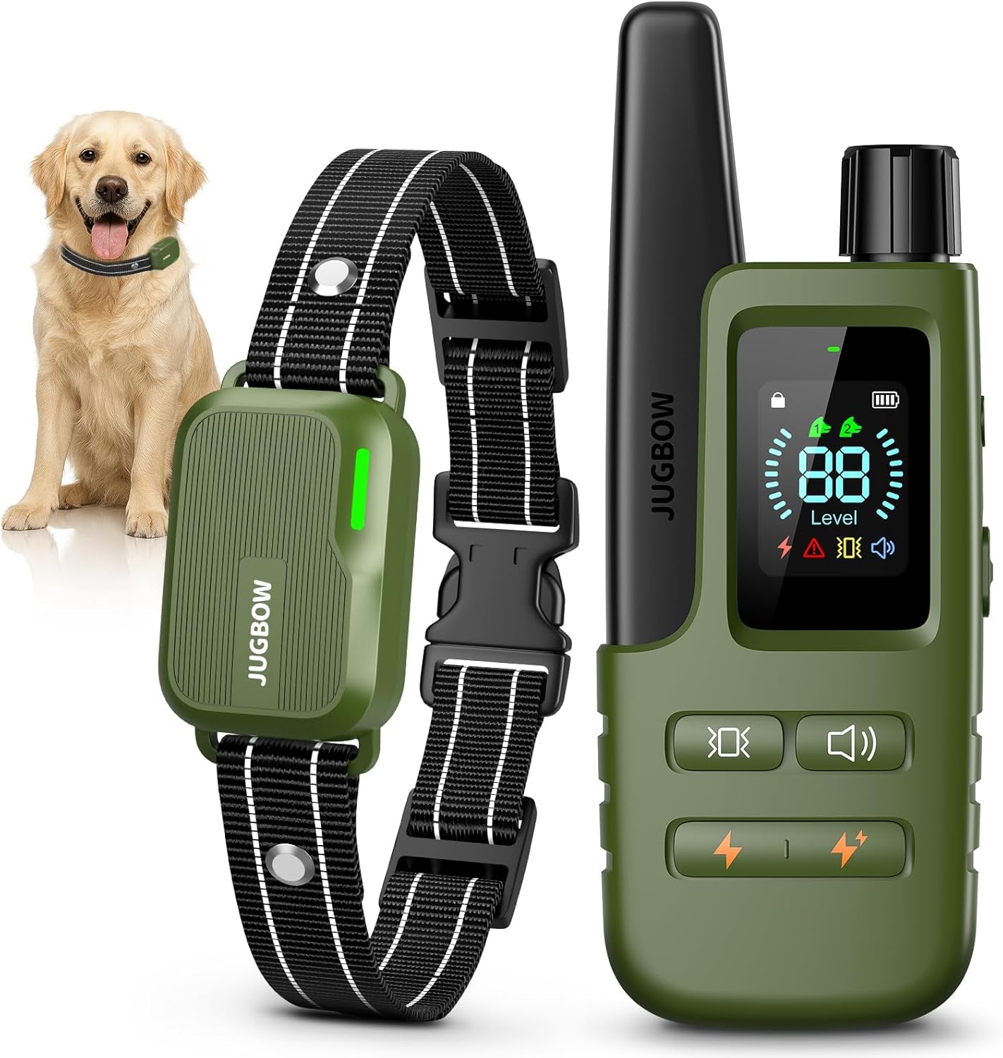Dog Shock Collar - 4500FT Dog Training Collar with Remote, IPX8 Waterproof Electric Dog Collar with 4 Training Modes, Security Lock, Rechargeable Ecollar for 10-120Lbs Small Medium Large Dogs