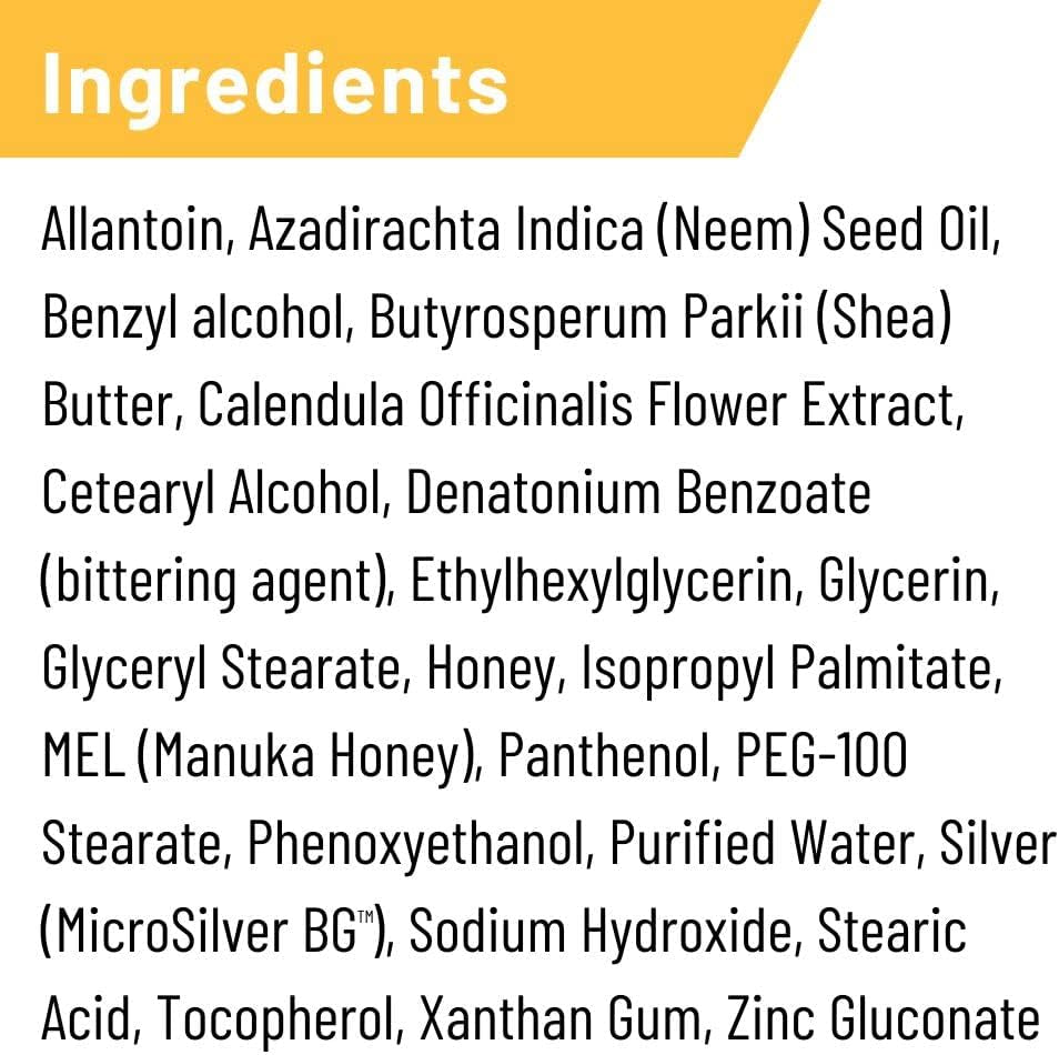 Silver Honey Rapid Wound Repair Ointment 2Oz Tube, Manuka Honey & Microsilver BG