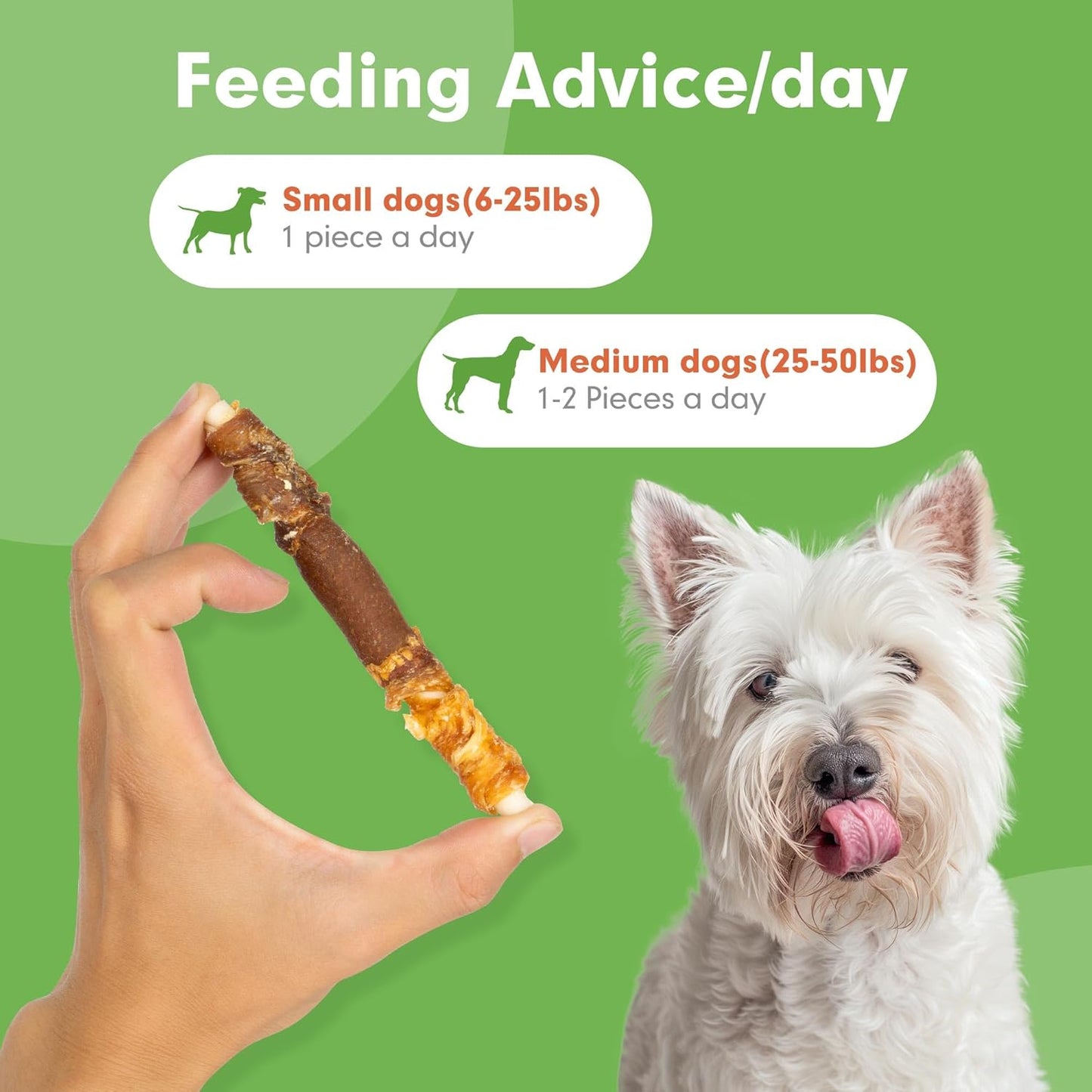 Dog Treats, Triple Flavor 5 Inch Chicken Liver Duck and Chicken Wrapped Rawhide Snacks for Small and Medium Dogs, 31.75 Oz (45 Count-Pack of 1)