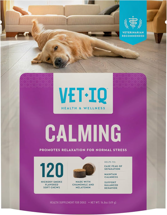 Calming Support Supplement, Calming Chews for Dogs Help Manage Stress and Promote Relaxation, Anxiety Relief for Dogs, Made in the USA, 120 Count