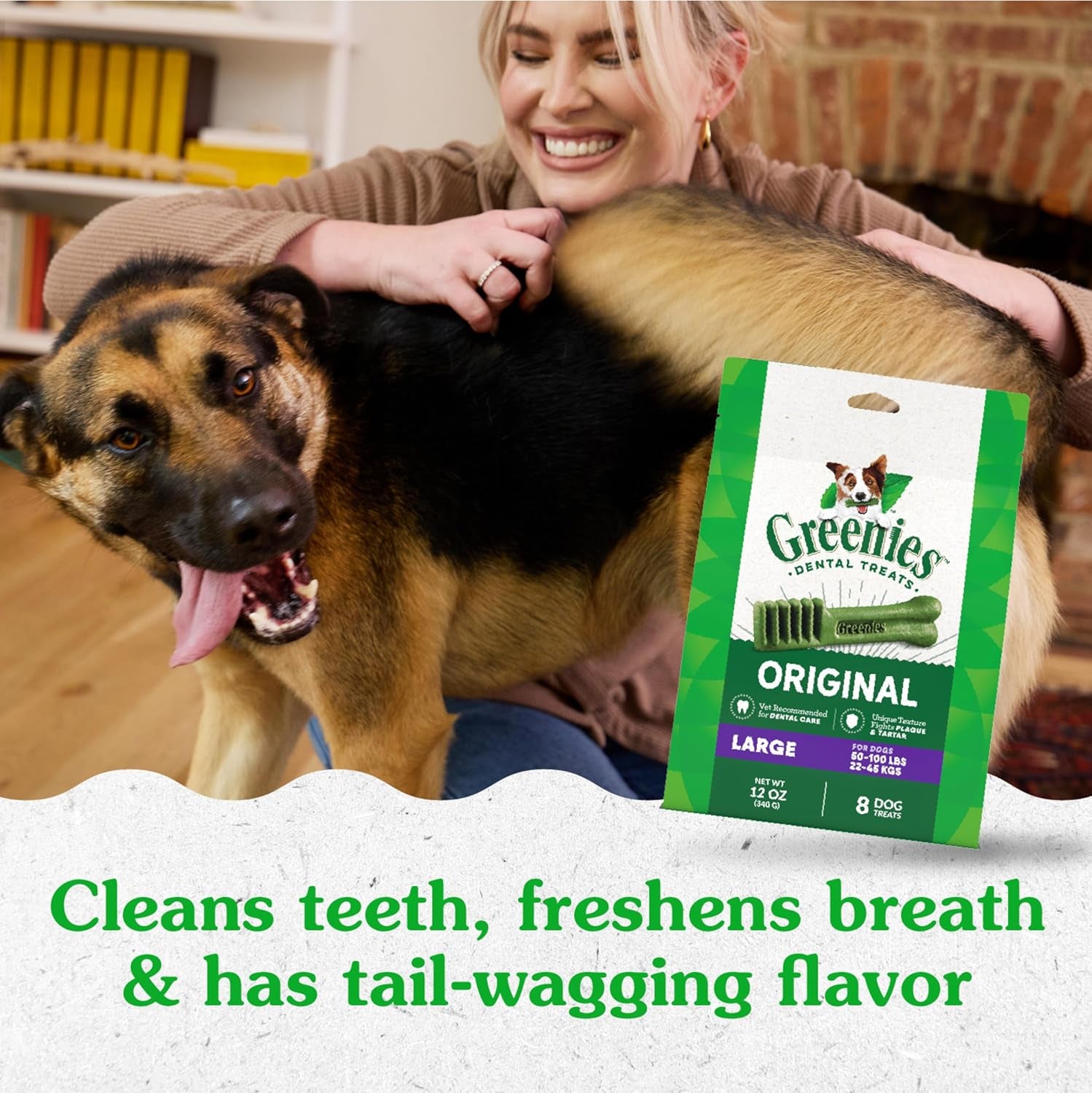 Original Large Dental Dog Treats, 12 Oz. Pack (8 Treats)