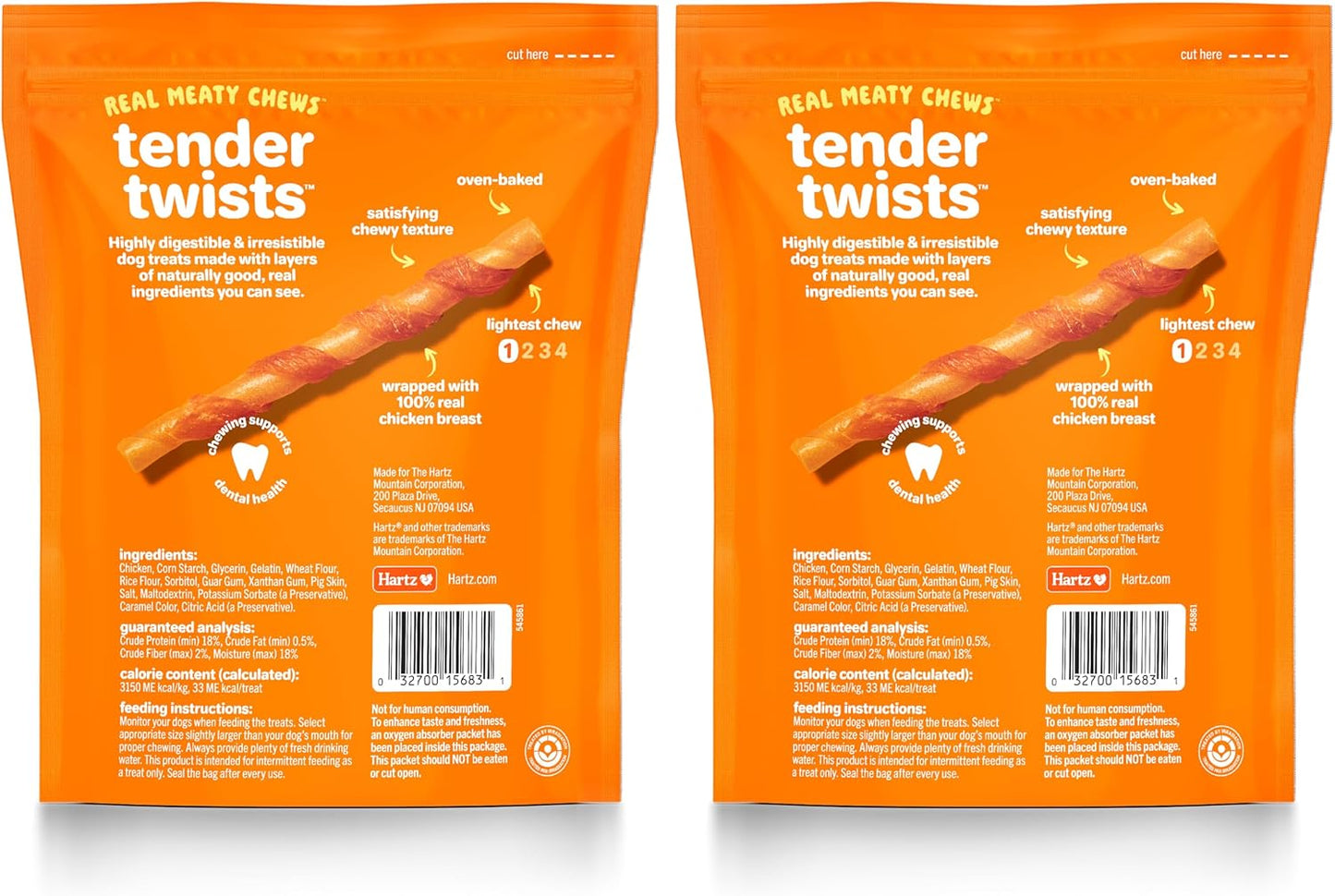 Oinkies Tender Twists with Real Chicken Breast Rawhide-Free Dog Treats, Highly Digestible Dog Chews, 72 Count