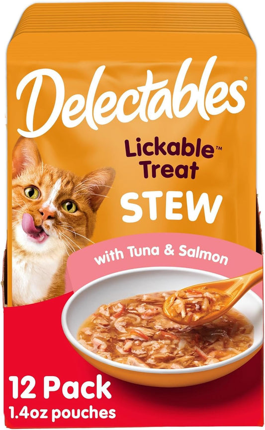 Delectables Stew Tuna & Salmon Lickable Wet Cat Treats, 1.4 Ounce (Pack of 12)