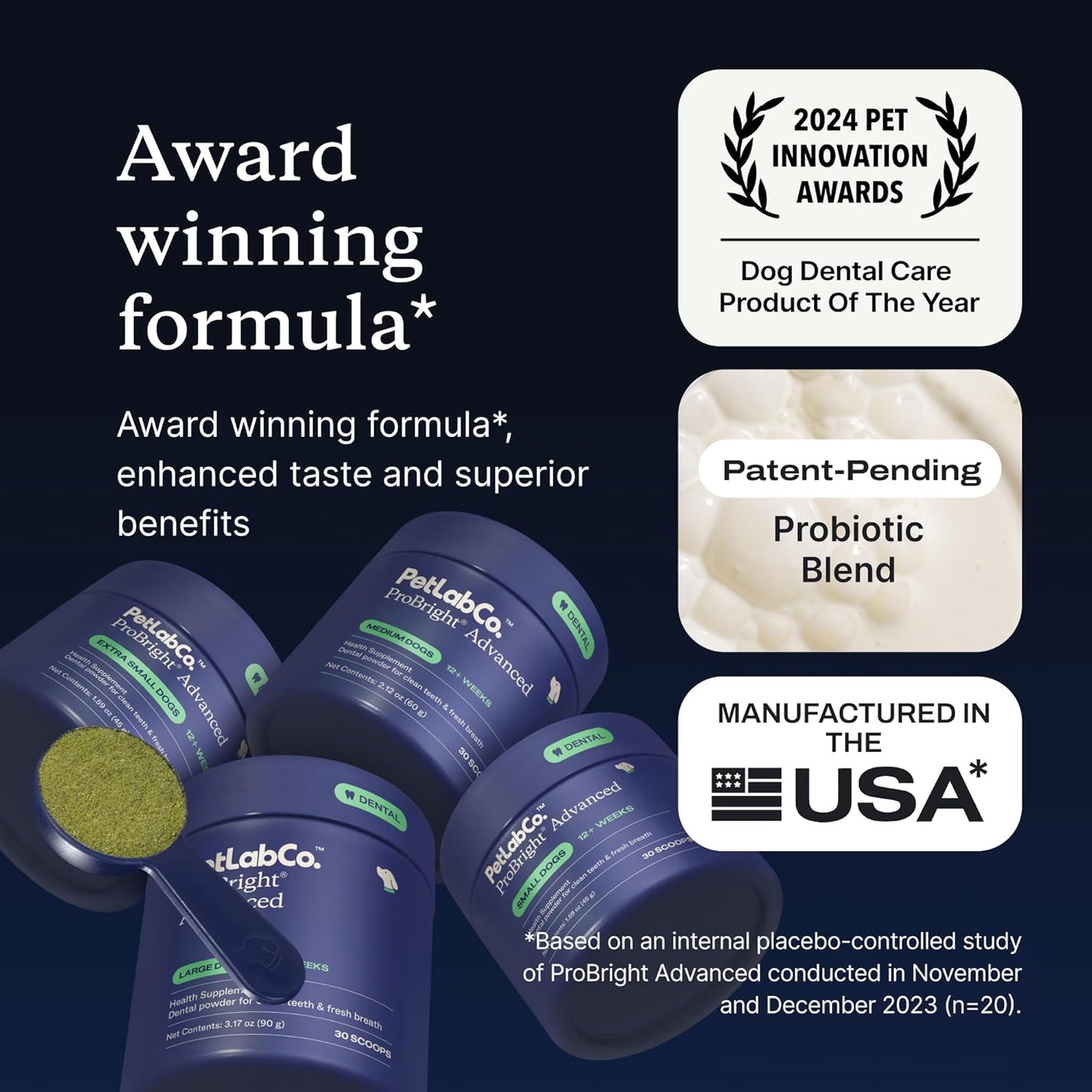 Probright Advanced Dental Powder - Dog Breath Freshener - Teeth Cleaning Made Easy – Targets Tartar & Bad Breath - Packaging May Vary - Formulated for Small Dogs