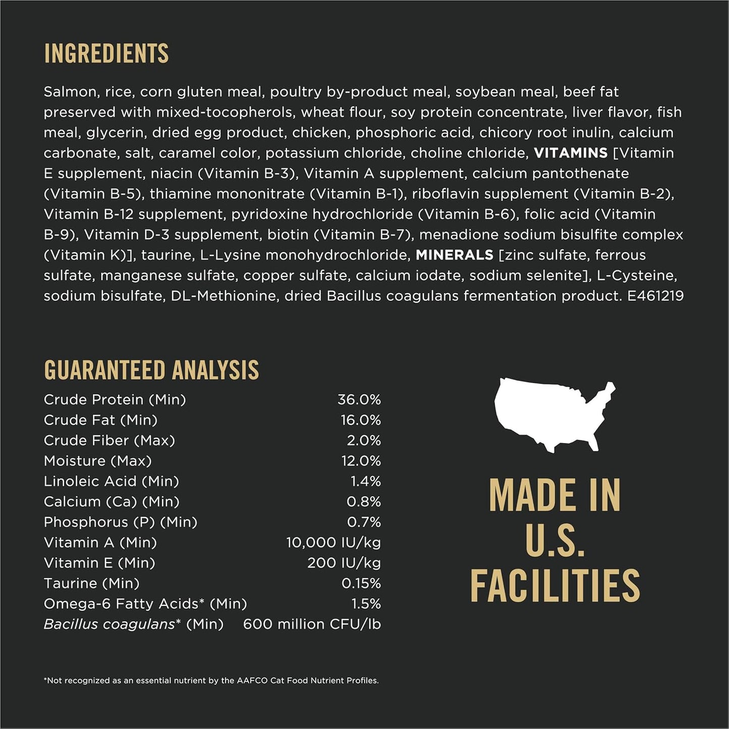 High Protein Cat Food with Probiotics for Cats, Salmon and Rice Formula - 7 Lb. Bag