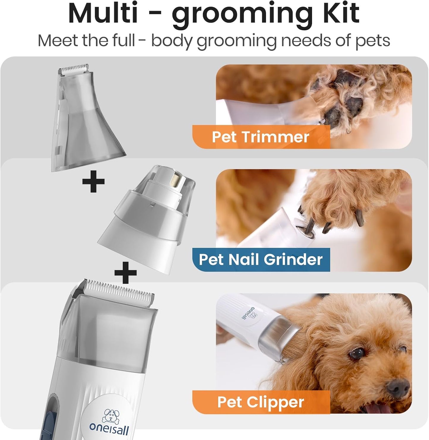 Dog Grooming Vacuum, Pet Grooming Vacuum with Clipper Nail Grinder, 1.5L Dust Cup Dog Deshedding Vacuum Brush with 7 Pet Grooming Tools for Shedding Pet Hair, Home Cleaning