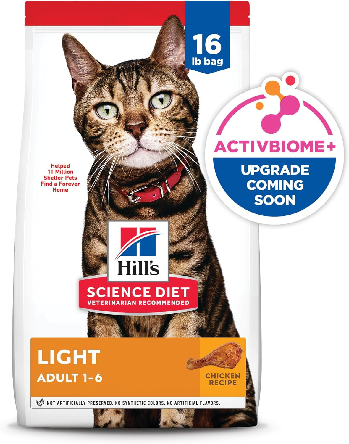 Light, Adult 1-6, Weight Management Support, Dry Cat Food, Chicken Recipe, 16 Lb Bag