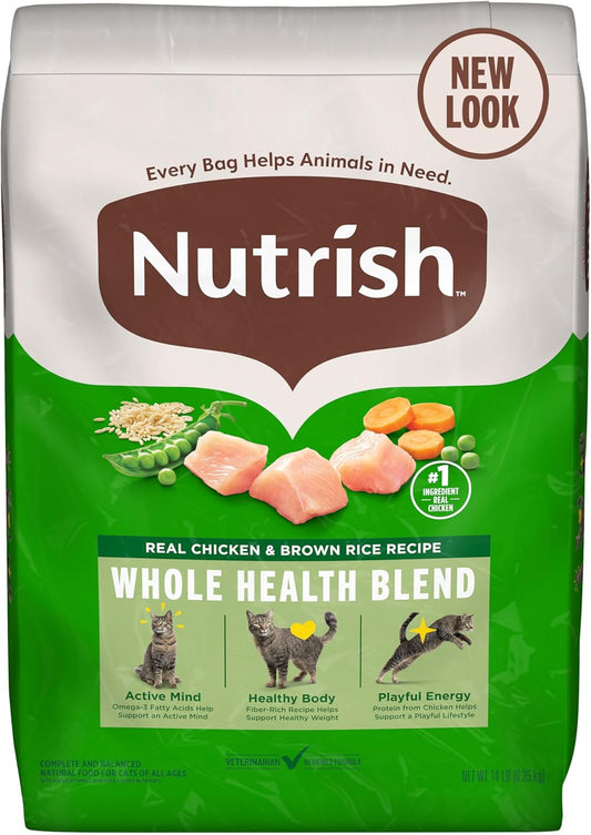 Premium Natural Dry Cat Food, Real Chicken & Brown Rice Recipe, 14 Pounds (Packaging May Vary), (Rachael Ray )