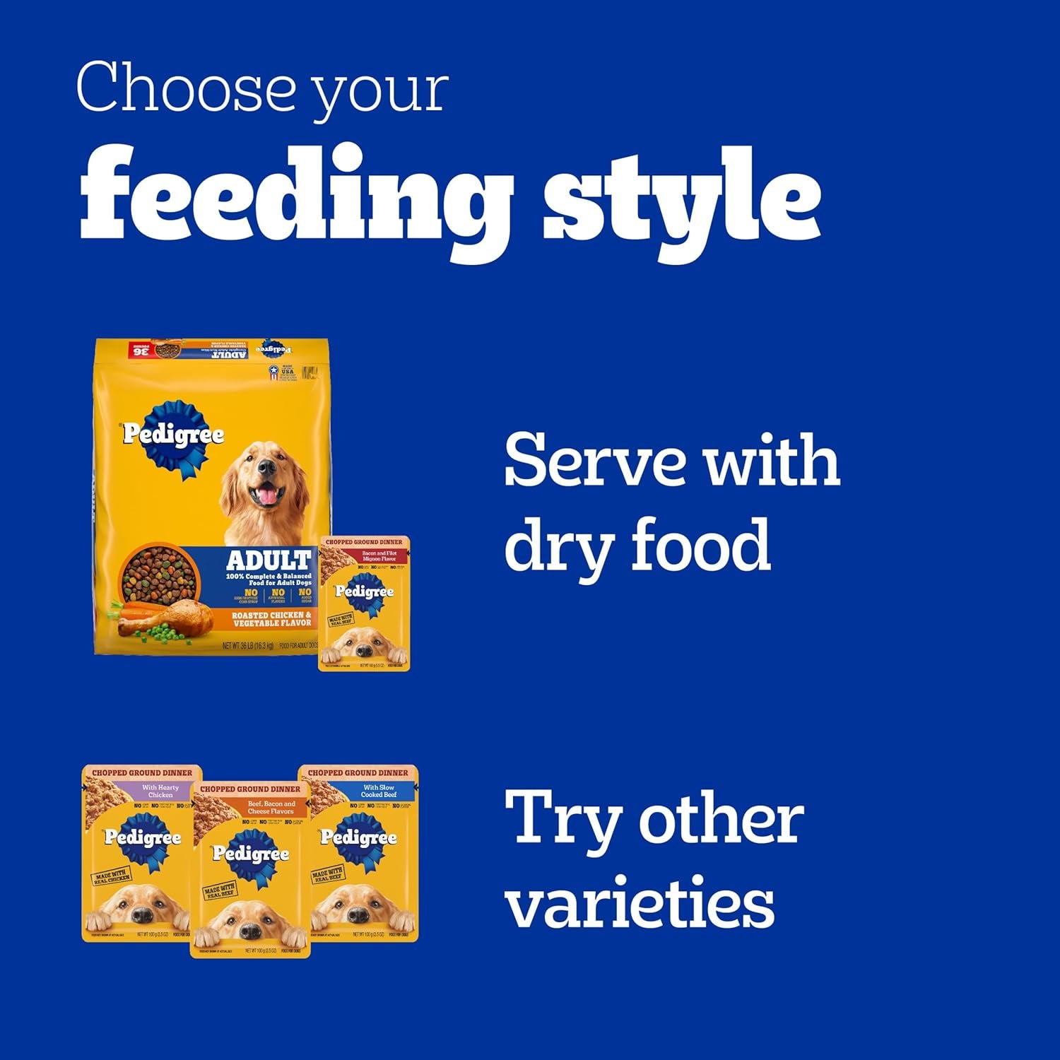 Chopped Ground Dinner Adult Soft Wet Dog Food 30-Count Variety Pack, 3.5 Oz Pouches