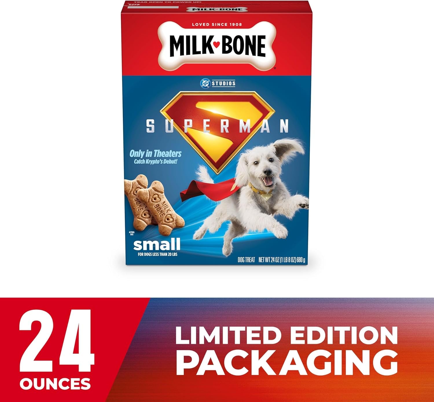 Original Dog Biscuits, Small Dog Treats, Limited-Edition Superman Movie Box, 24 Oz