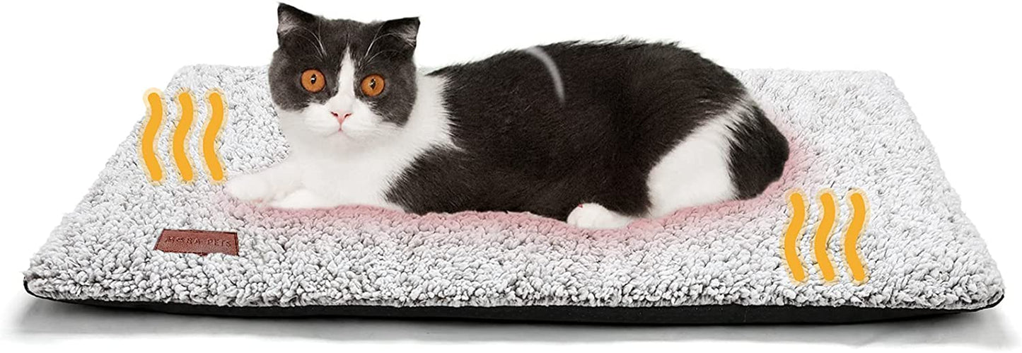 Self Warming Cat Bed Self Heating Cat Dog Mat 24 X 18 Inch Extra Warm Thermal Pet Pad for Indoor Outdoor Pets with Removable Cover Non-Slip Bottom Washable Non Electric