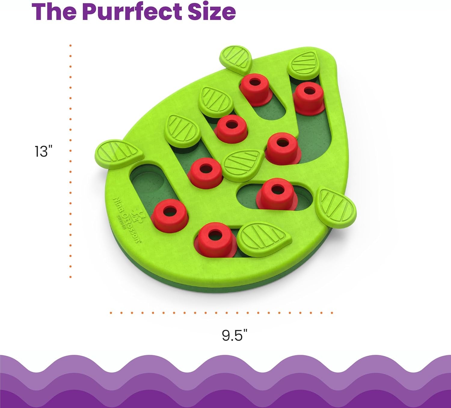 Buggin' Out Puzzle & Play, Interactive Treat Puzzle Cat Toy 13 in X 9.5 In, Green