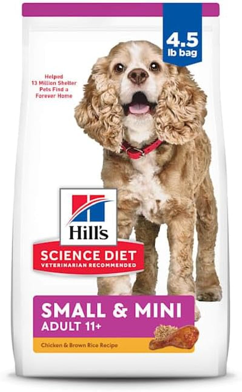 Small & Mini, Senior Adult 11+, Small & Mini Breeds Senior Premium Nutrition, Dry Dog Food, Chicken, Brown Rice & Barley, 4.5 Lb Bag
