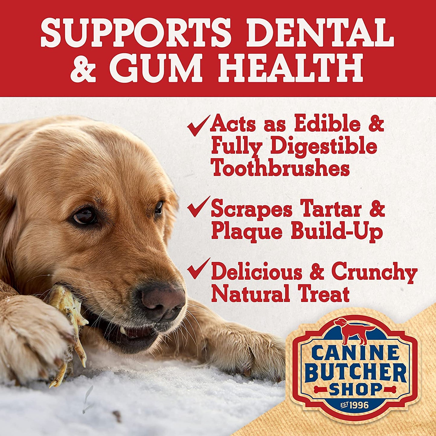 Chicken Feet Dog Treats, Raised & Made in USA (30-Pack), Dehydrated Chicken Feet, All Natural Dog Chews & Dog Snacks