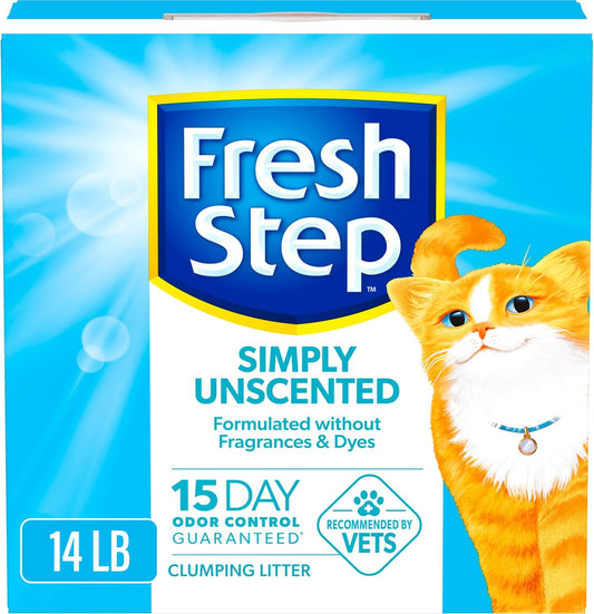 Simply Unscented Clumping Litter,  Unscented Cat Litter with Activated Charcoal Technology, 14 Lb. Box