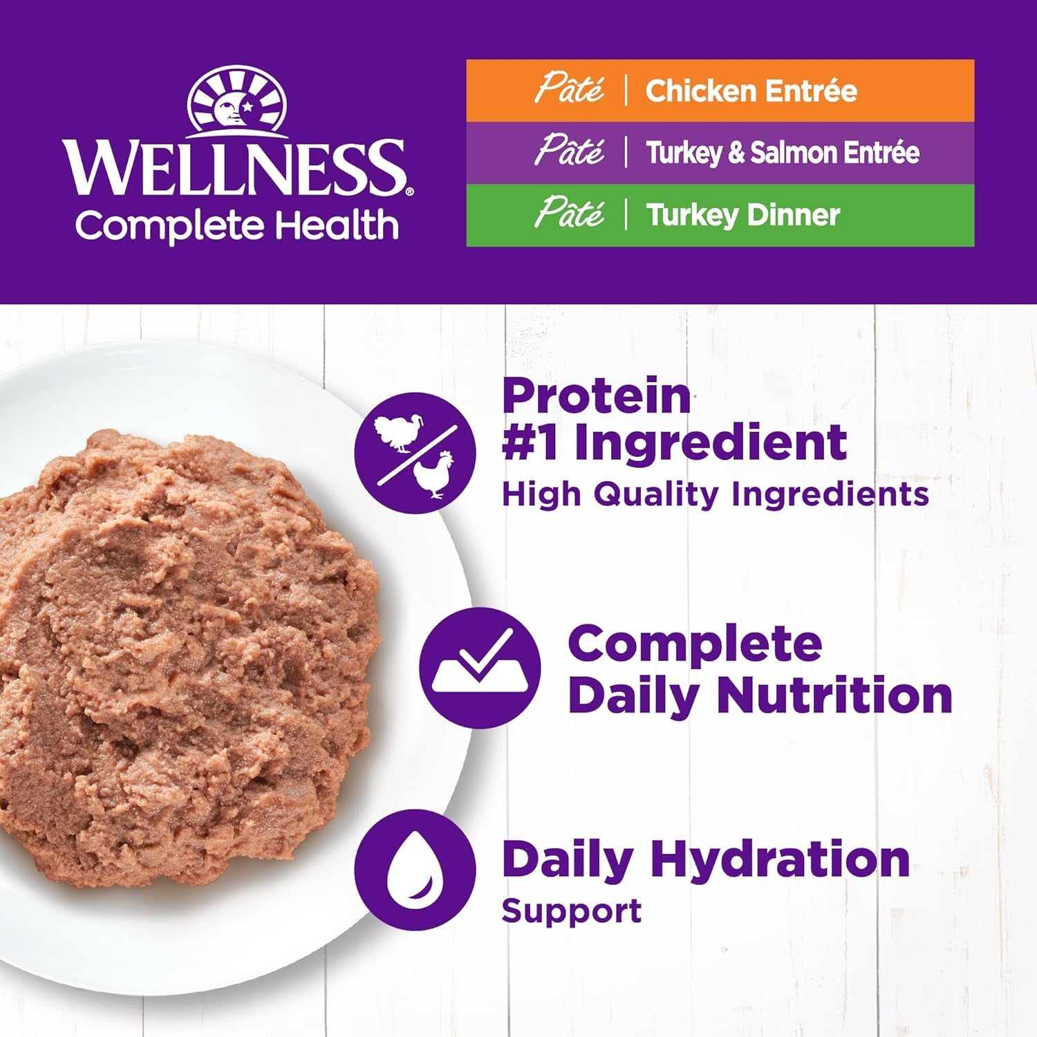Complete Health Pate Adult Wet Cat Food, Natural, Protein-Rich, Grain-Free, 3 Ounce, 24 Pack, (Chicken & Turkey Variety Pack)