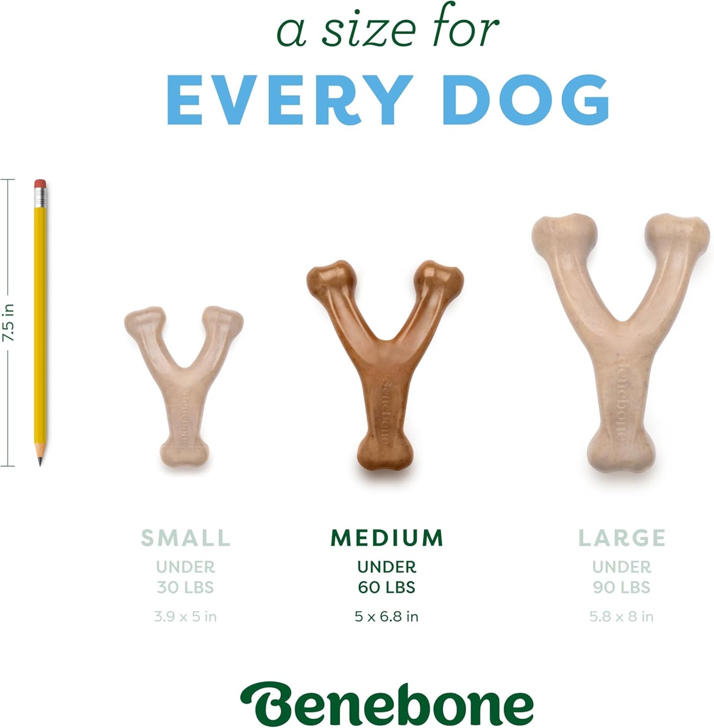 Wishbone Durable Dog Chew Toy for Aggressive Chewers, Duck, Made in USA, Medium