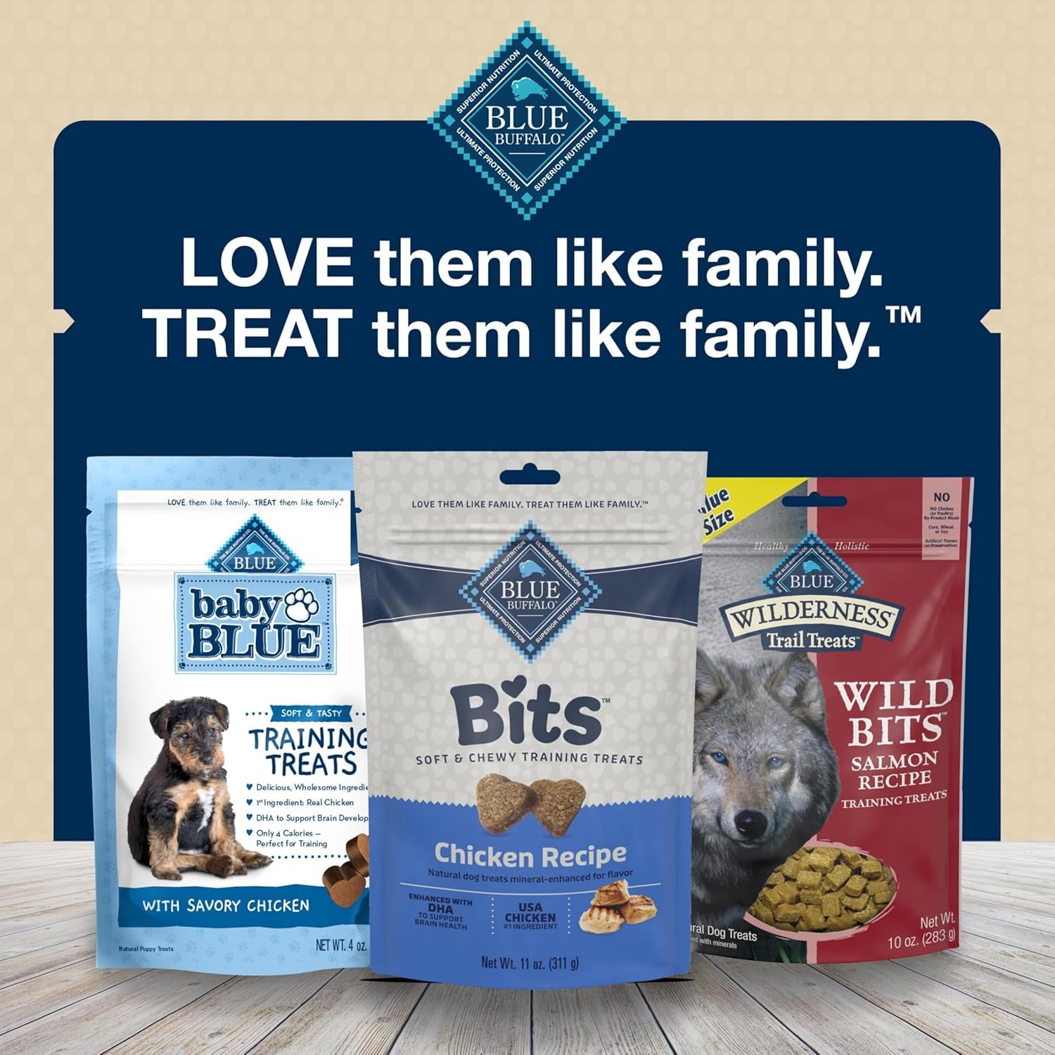 Bits Soft Dog Treats for Training, Made with Natural Ingredients & Enhanced with DHA, Chicken Recipe, 4-Oz Bag