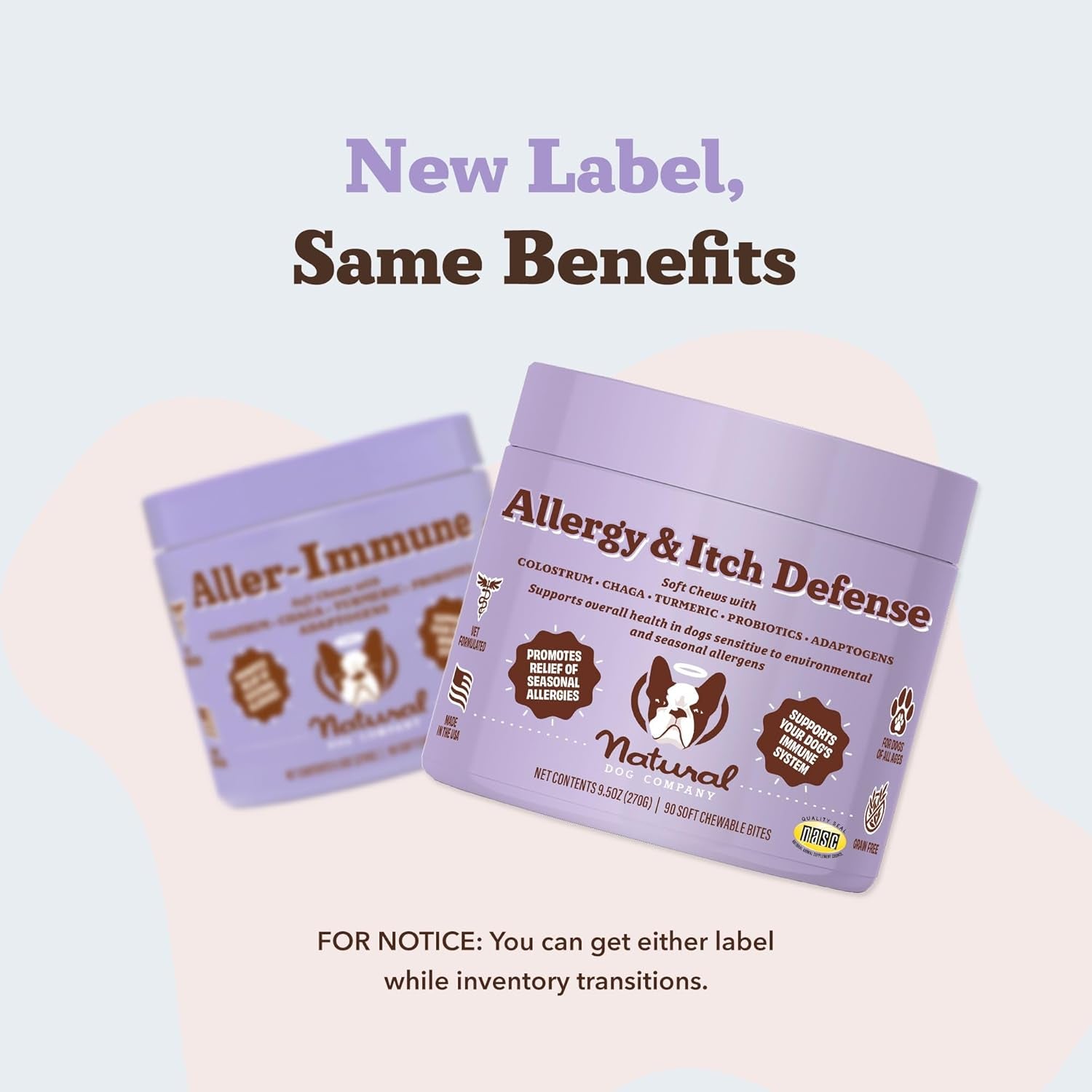 Allergy & Itch Defense Chews – Allergy Support for Dogs, Itch Relief, Skin, Coat & Gut Health with Probiotics, Colostrum & Salmon Oil, Grain-Free Dog Supplement, 90 Ct