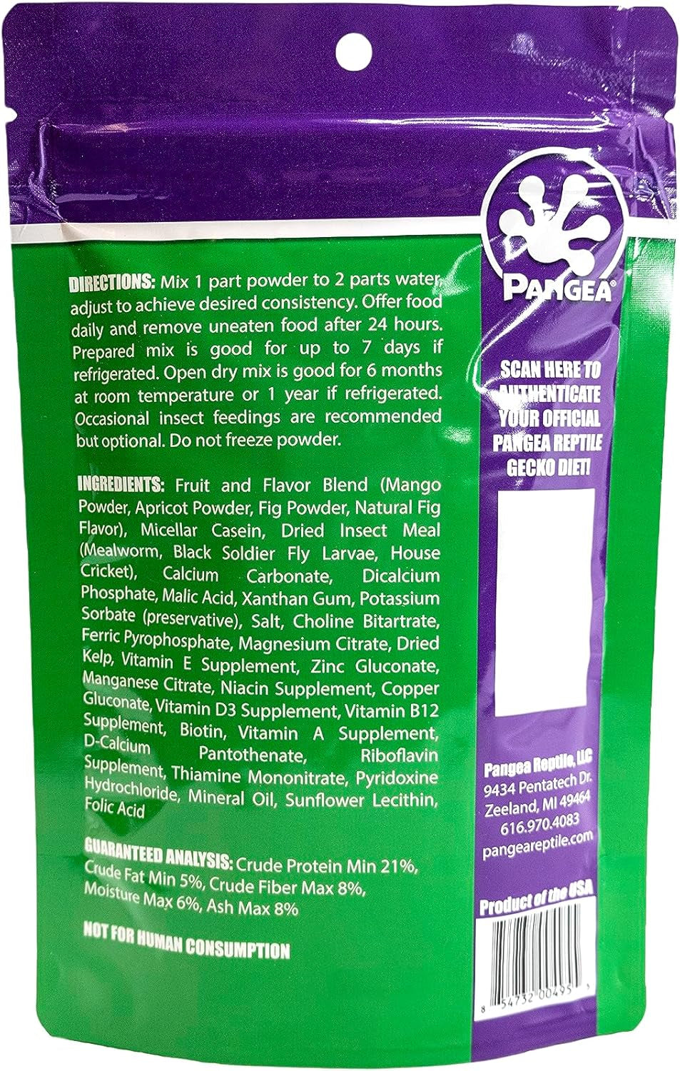 Fruit Mix Fig & Insects Crested Gecko Complete Diet 8 Oz (1/2 Lbs)