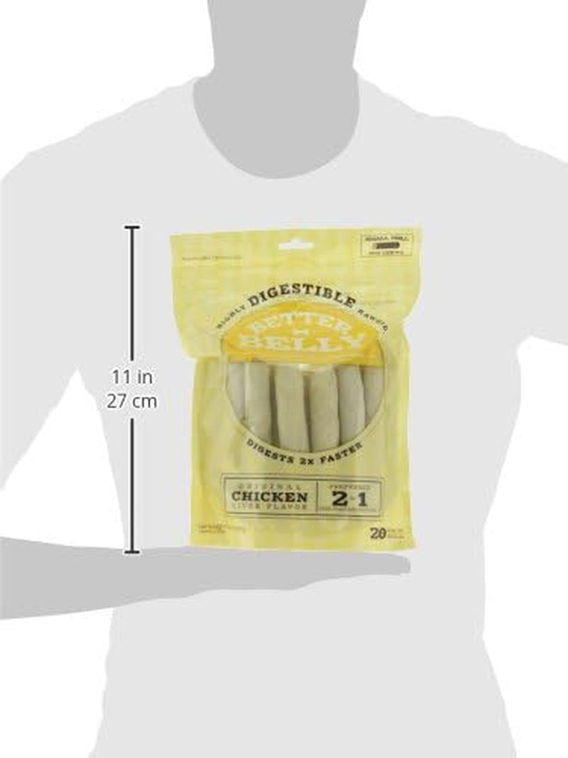 Originals Natural Chicken Liver Flavor Small Rolls 20 Count, Highly Digestible Rawhide