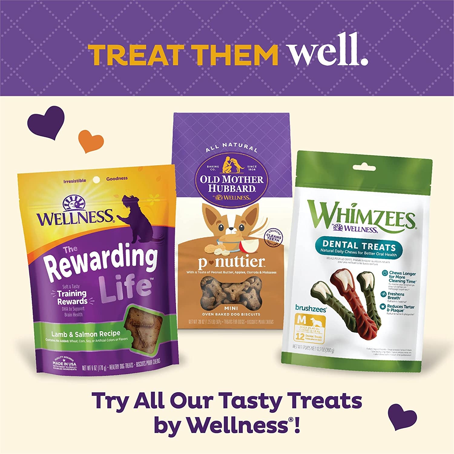 Wellness Training Bitz Assorted Mix Dog Biscuits, Natural, Training Treats, Three Flavors, Small Size, (8 Ounce Bag)