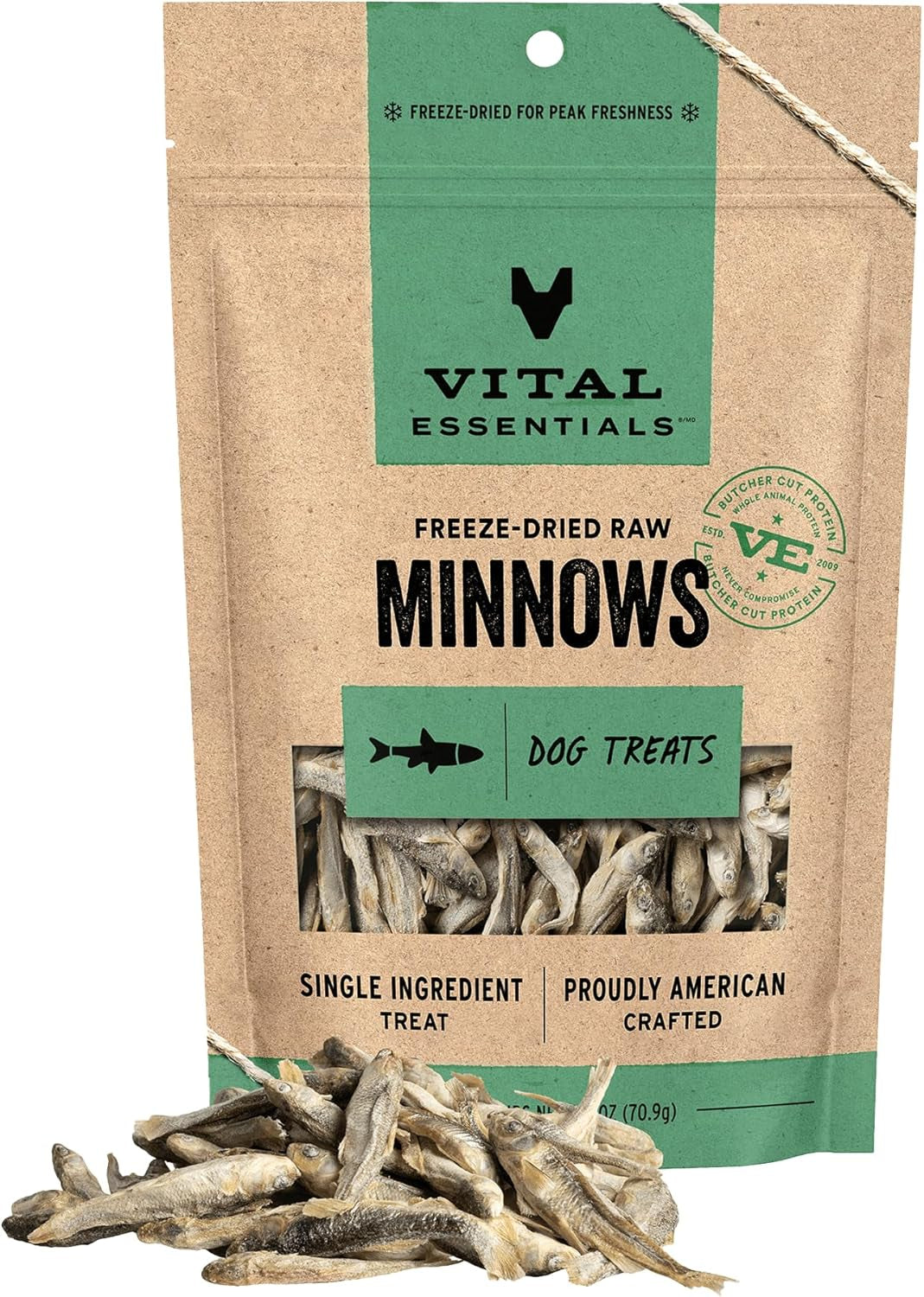 Single Ingredient Minnows Dog Treats, 2.5 Oz | Freeze-Dried Raw | Premium Quality High Protein Training Treats | Grain Free, Gluten Free, Filler Free