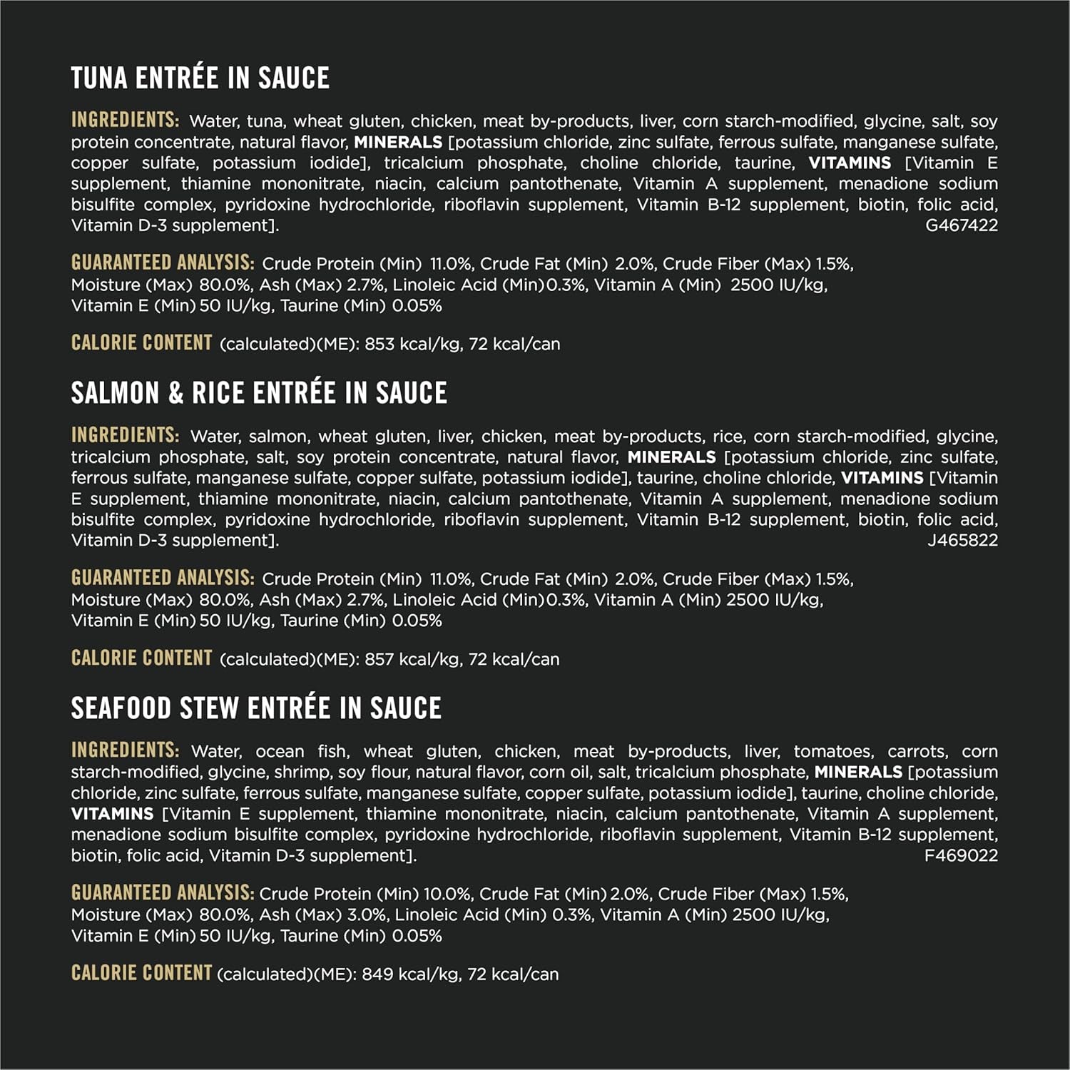 High Protein Wet Cat Food Variety Pack, Complete Essentials Seafood Favorites - (2 Packs of 12) 3 Oz. Cans