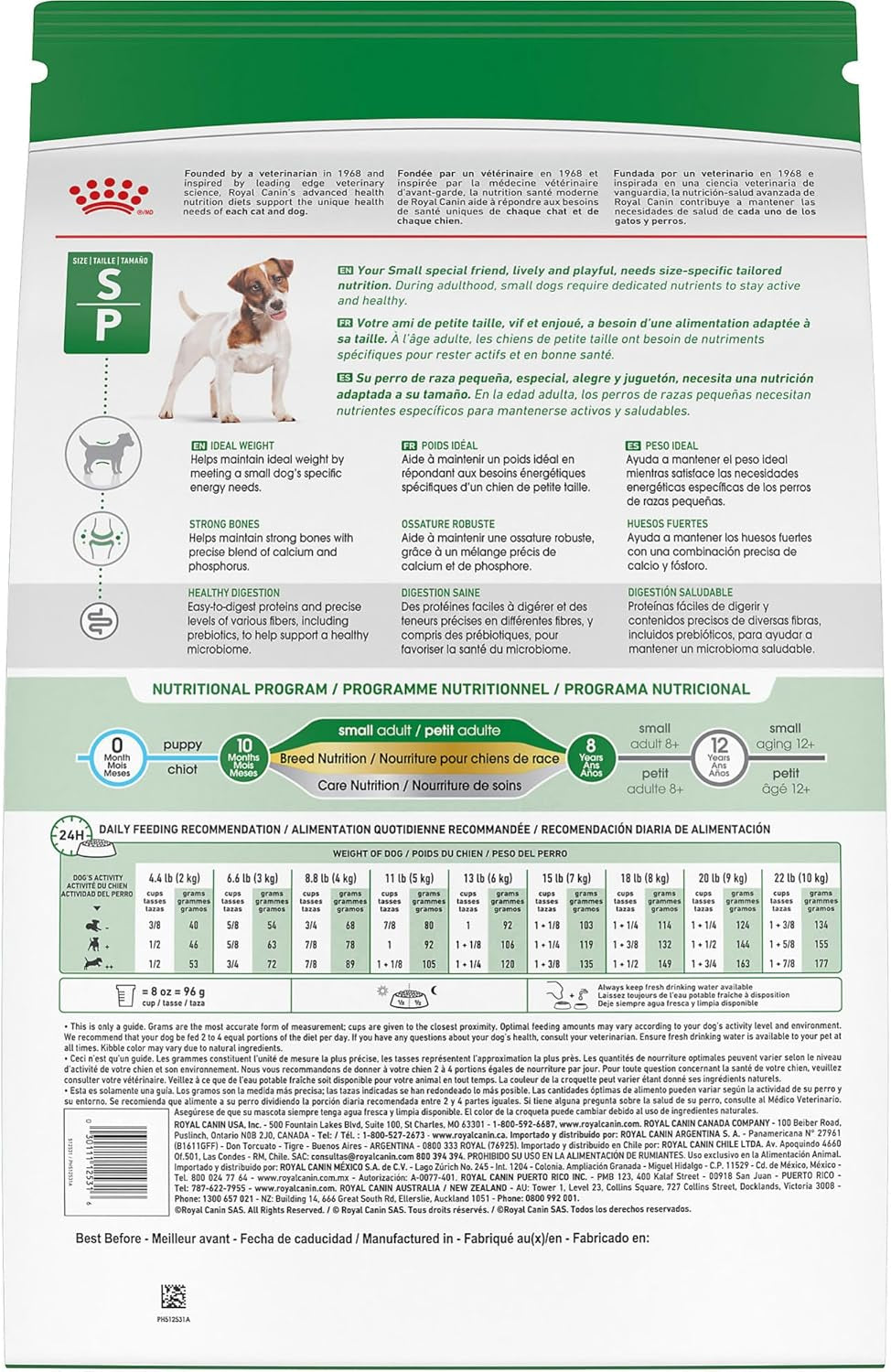 Size Health Nutrition Small Adult Dry Dog Food, 4 Lb