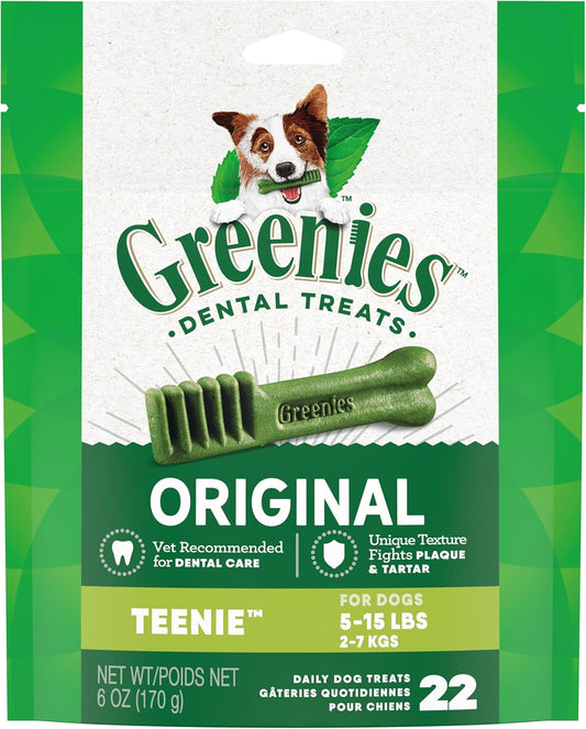 Original Teenie Dental Dog Treats, 6 Oz. Pack (22 Treats)