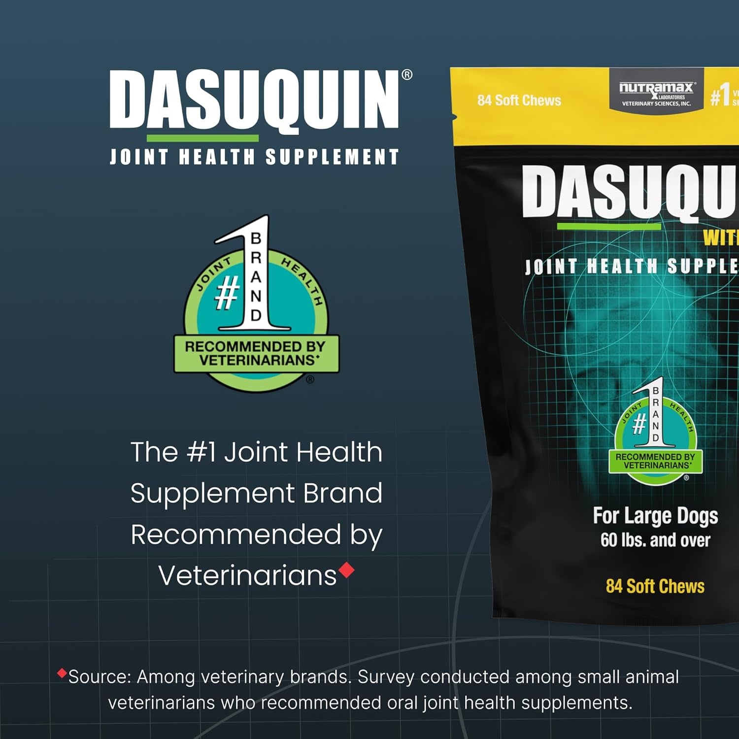 Dasuquin with MSM Soft Chews Large Dog 84 Count, Brown