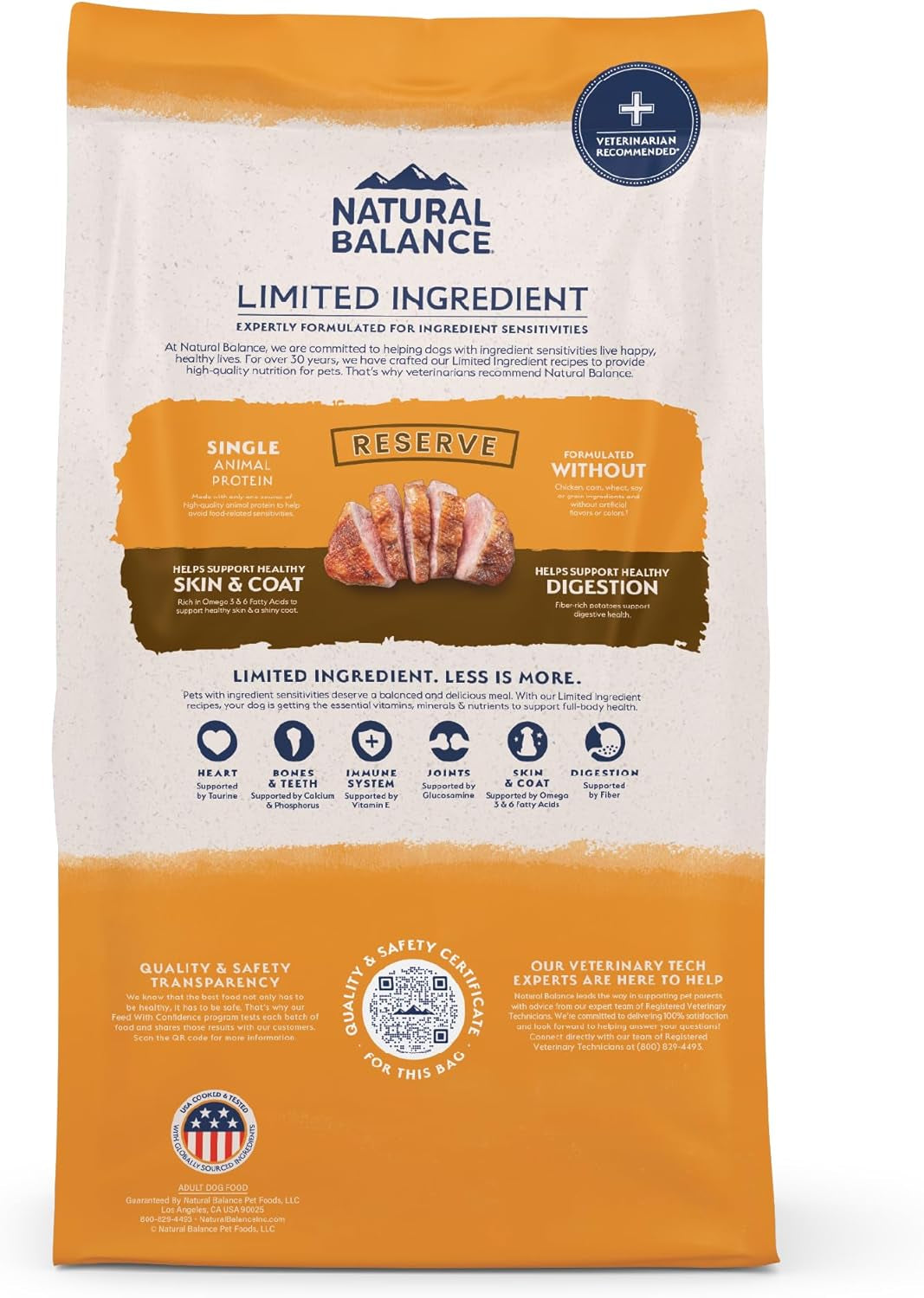 Limited Ingredient Adult Grain-Free Dry Dog Food, Reserve Duck & Potato Recipe, 22 Pound (Pack of 1)