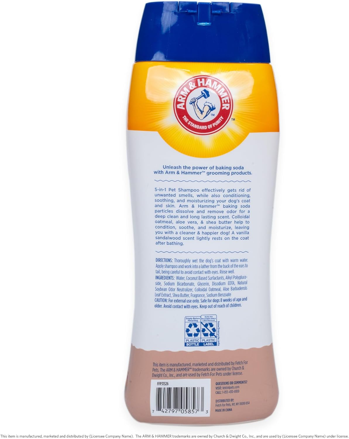 for Pets 5-In-1 Pet Shampoo with Conditioner, Vanilla Sandalwood Scent - Deodorizing, Skin Soothing, and Moisturizing Ingredients, Dog Oatmeal Shampoo with Aloe and Shea Butter, 20 Fl Oz