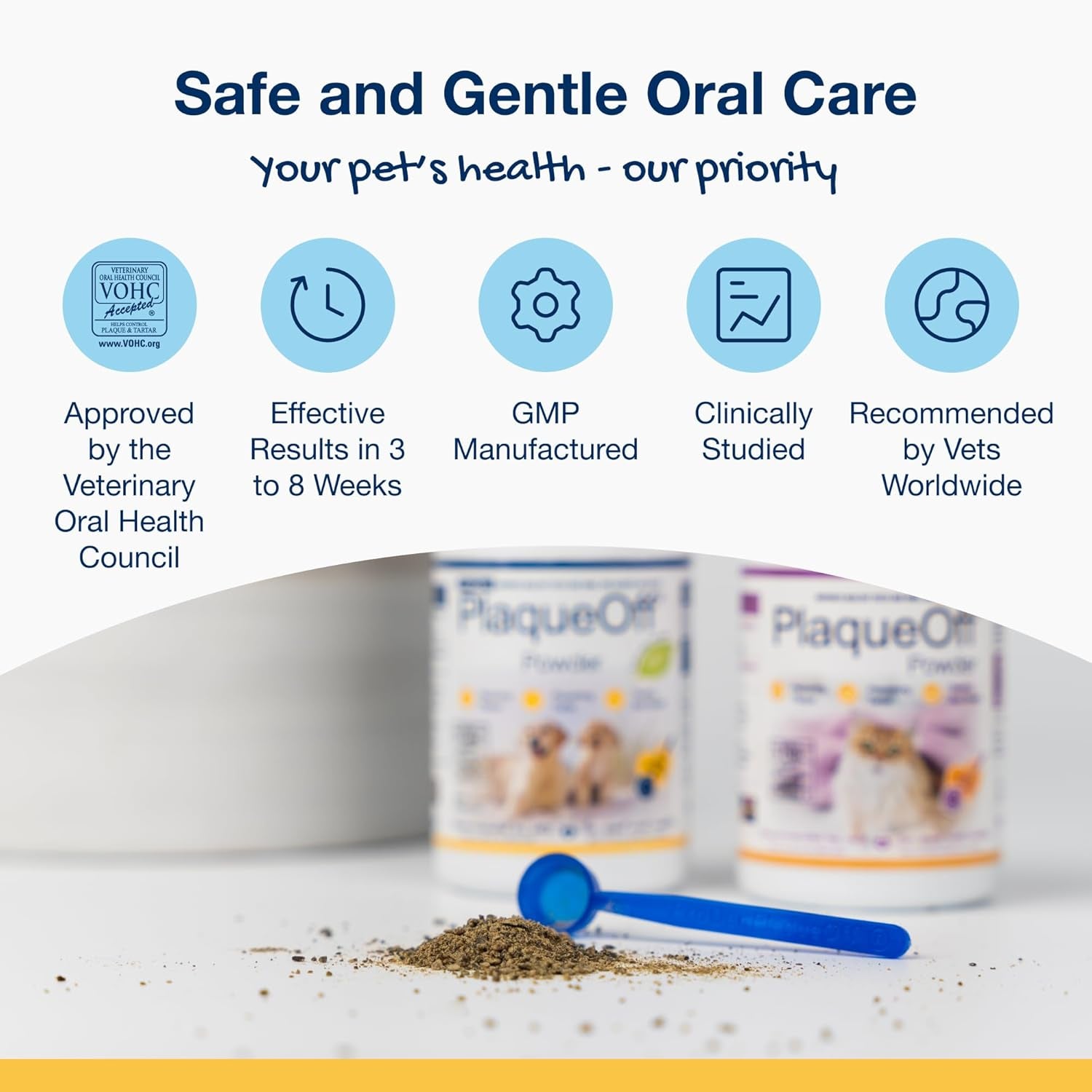 Powder for Pets - Cat & Dog Breath Freshener - Plaque & Tartar Remover for Pet Oral Care - 60G