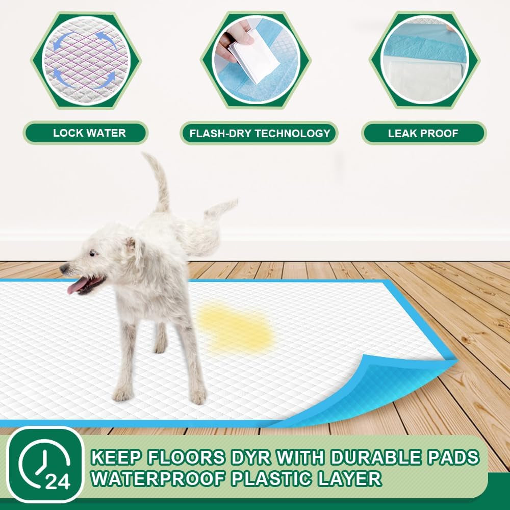 Puppy Pee Pads 22"X23"-100 Count | Dog Pee Training Pads Super Absorbent & Leak-Proof | Disposable Pet Piddle and Potty Pads for Puppies | Dogs | Doggie| Cats | Rabbits