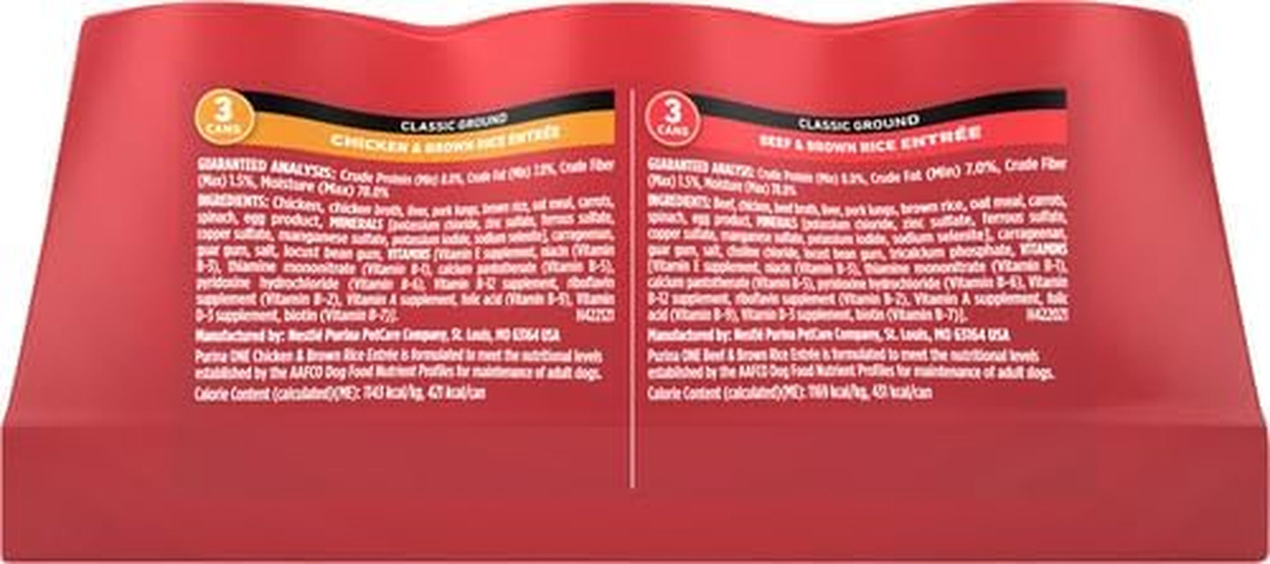 Classic Ground Chicken and Brown Rice, and Beef and Brown Rice Entrees Wet Dog Food Variety Pack - (Pack of 6) 13 Oz. Cans