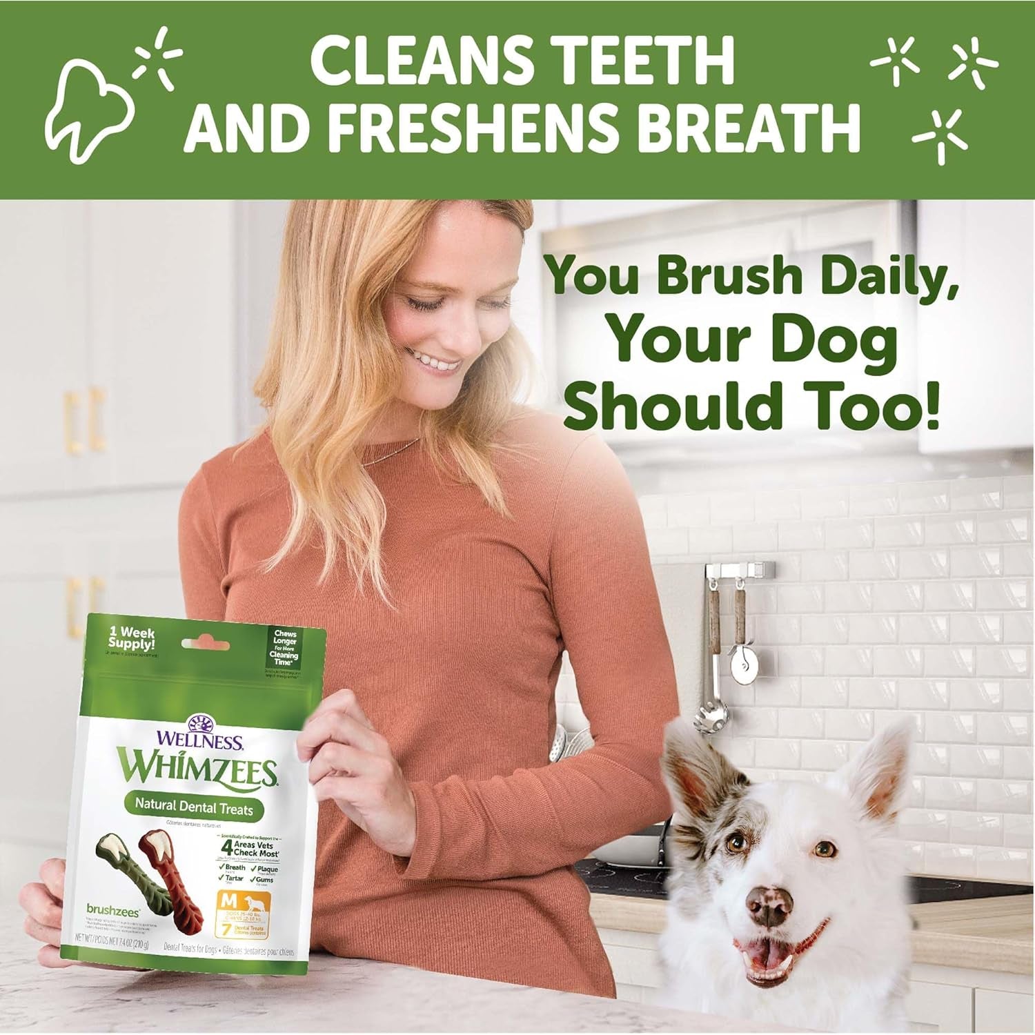 Wellness Variety Pack Dog Dental Treats, Natural Chews, Medium Size, (28 Count)