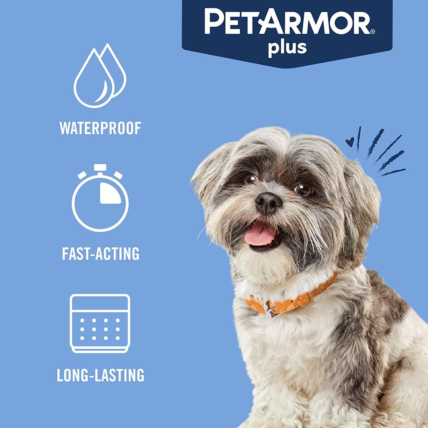 plus for Dogs Flea and Tick Prevention for Dogs, Long-Lasting & Fast-Acting Topical Dog Flea Treatment, 6 Count, Small