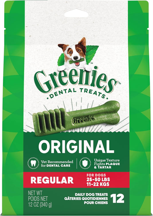 Original Regular Dental Dog Treats, 12 Oz. Pack (12 Treats)