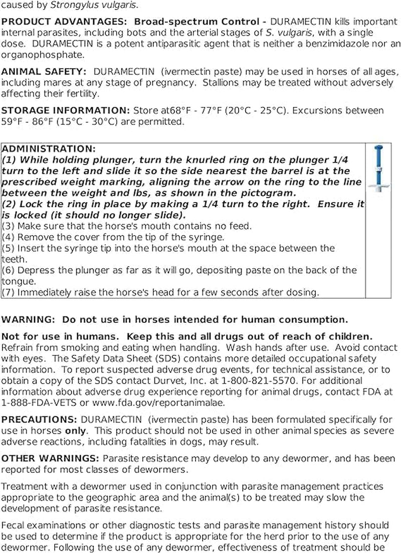 Duramectin Ivermectin Paste 1.87% for Horses, 0.21 Oz (Pack of 2)