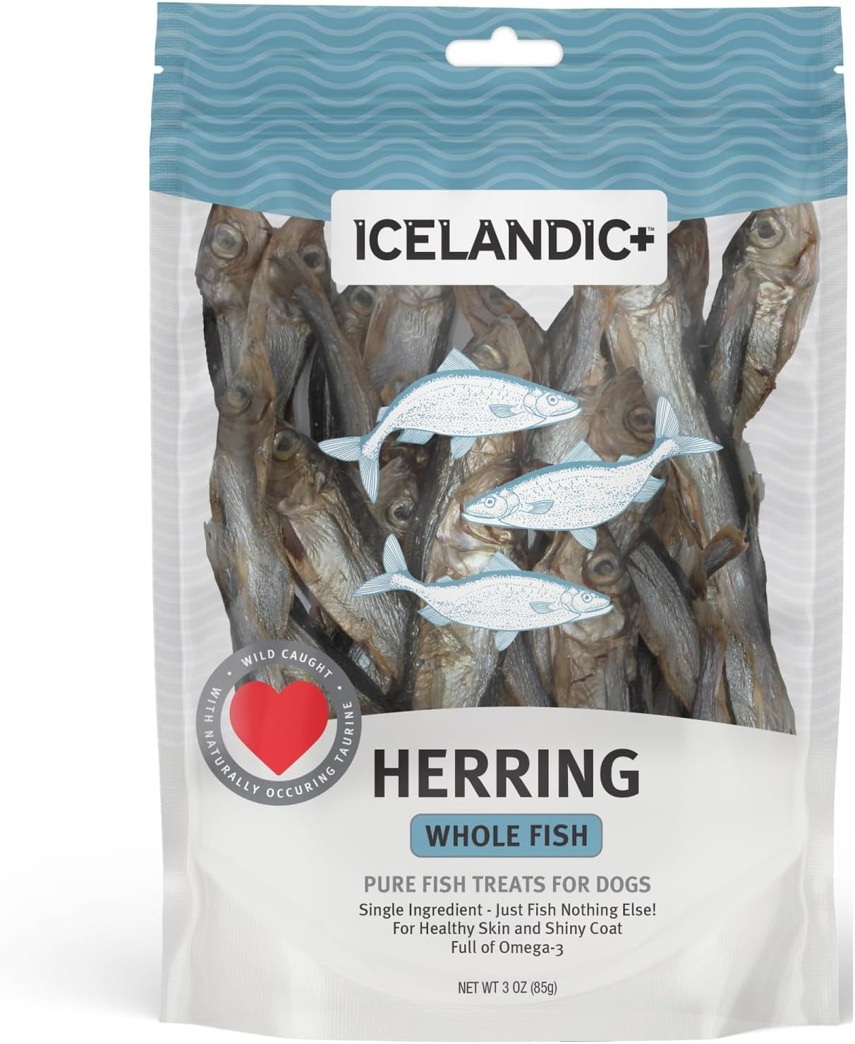 Whole Fish Herring - 3Oz Bag - Dog Treats, Pure Wild-Caught & Air-Dried, Single Ingredient Snack, Pet Chew, Just the Fish Nothing Else