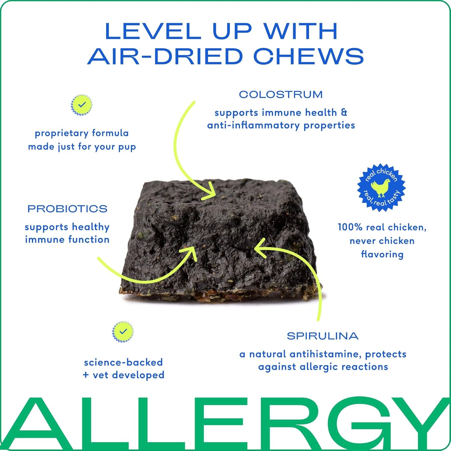Dog Allergy Chews - Dog Allergy Relief with Probiotics and Colostrum for Itchy Skin Relief to Support Seasonal Allergy and Healthy Immune System - All Natural Anti-Histamine - 60 Chews