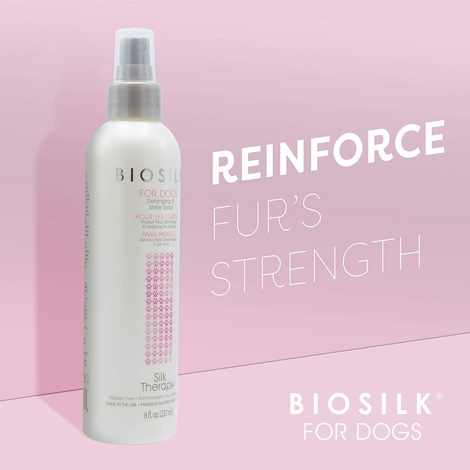 for Dogs Silk Therapy Detangling plus Shine Mist for Dogs | Best Detangling Spray for All Dogs & Puppies for Shiny Coats and Dematting | 8 Oz Bottle (Packaging May Vary)