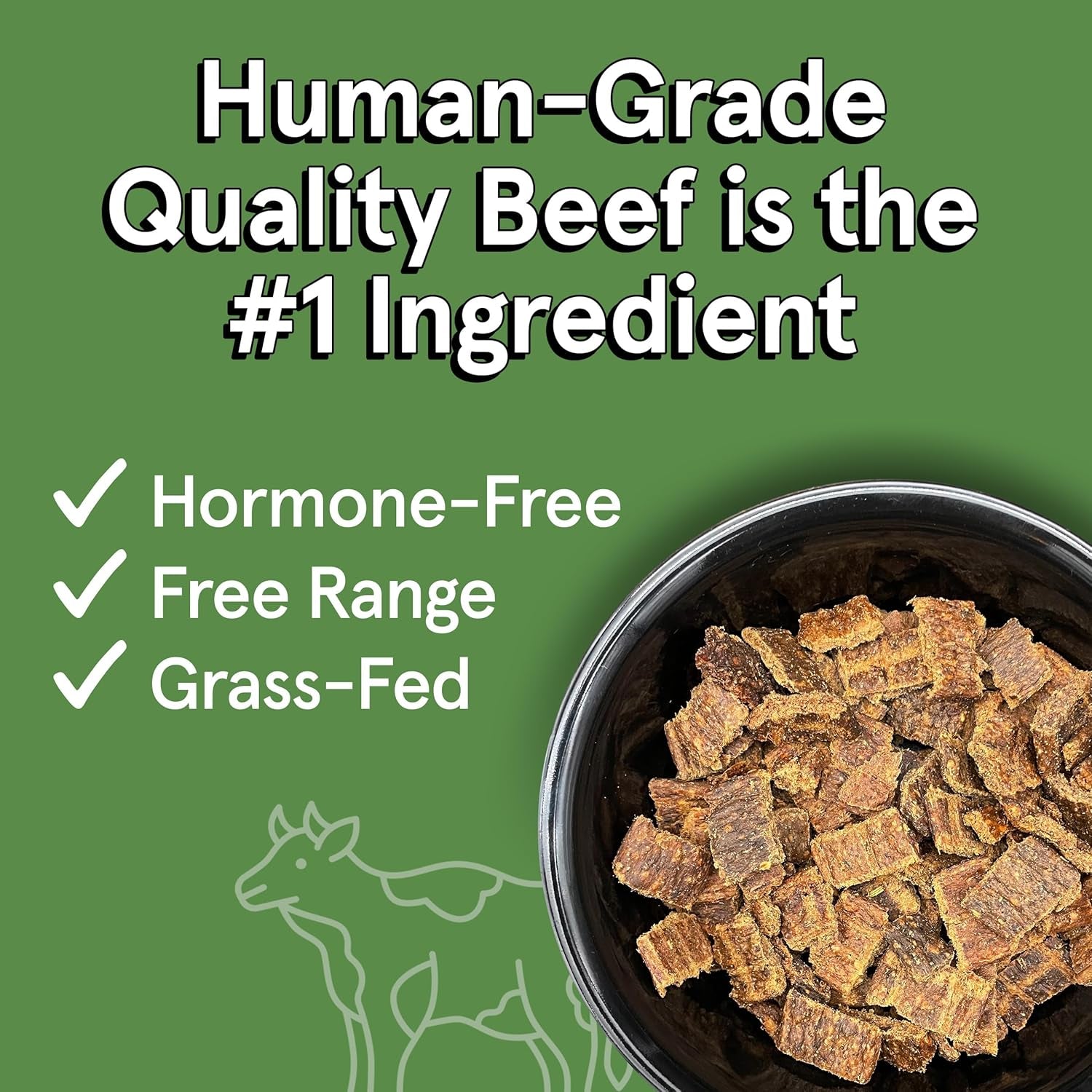 Real Meat Air Dried Dog Food W/Real Beef - 2Lb Bag of Usa-Crafted Grain-Free Real Meat Dog Food Sourced from Hormone-Free, Free-Range, Grass-Fed Beef - Digestible, All Natural, High Protein Beef