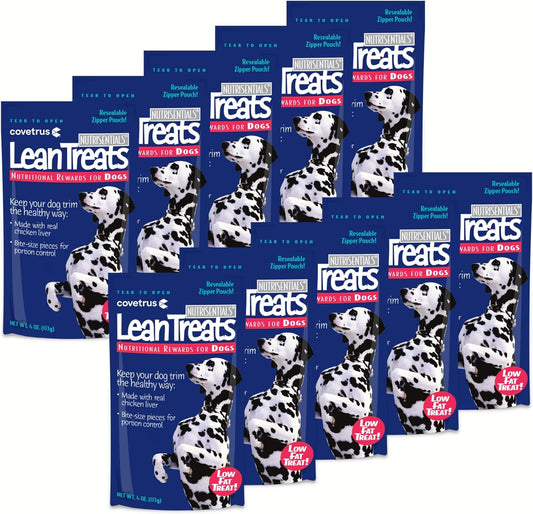 Nutrisential Lean Treats for Dogs - Soft Dog Treats for Small & Medium Dogs - Nutritional Low Fat Bite Size K9 Treats - Chicken Flavor - 10 Pack - 4Oz