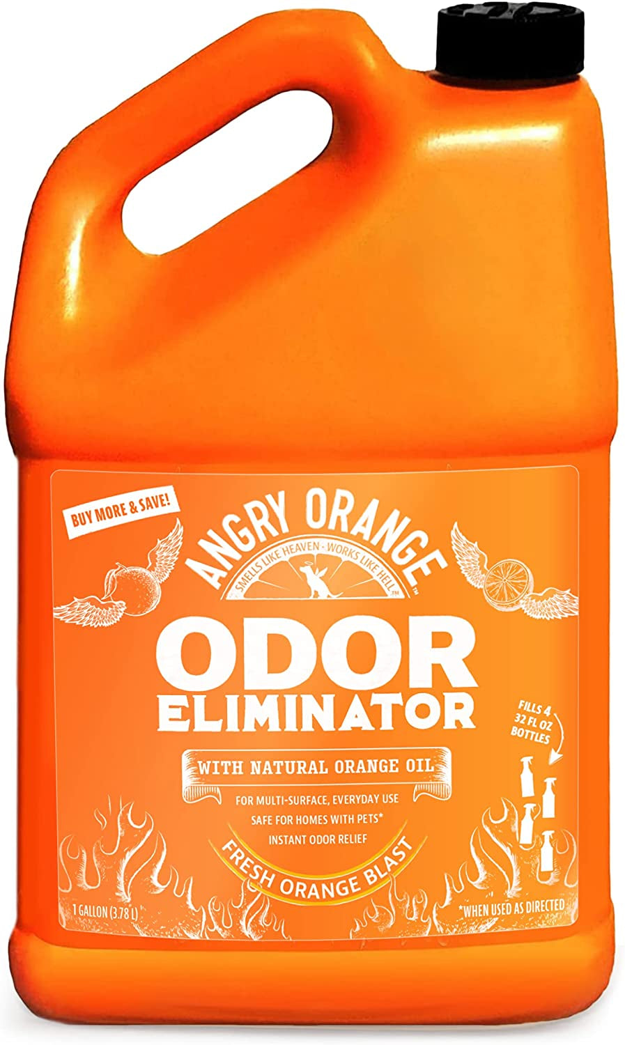 Pet Odor Eliminator for Dog and Cat Urine, Carpet Stains, and Strong Smells – Citrus Cleaner with Natural Orange Oil – 1 Gallon